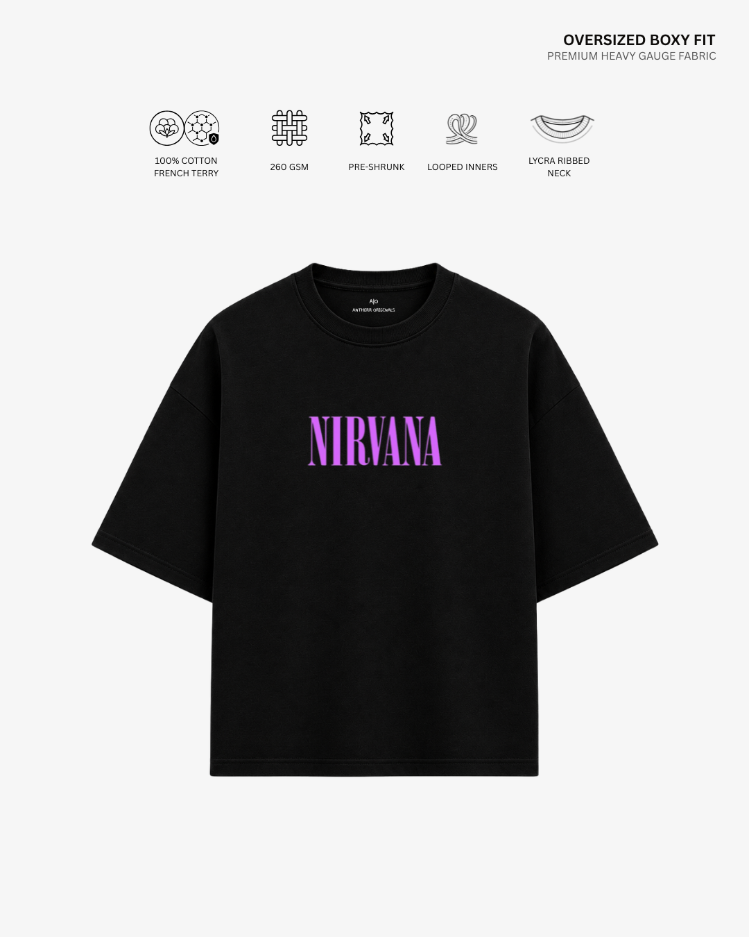 Nirvana French Terry Oversized T-Shirt | Antherr Core