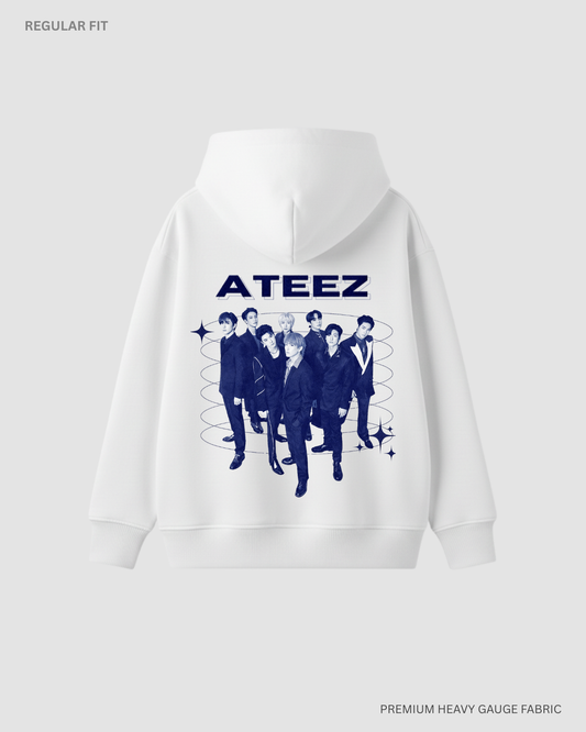 Ateez Squad Unisex Winter Hoodie WHITE
