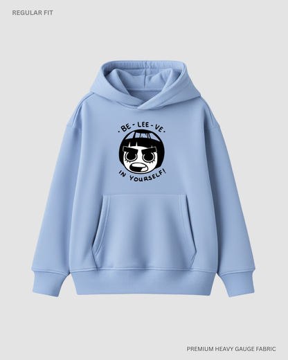 Believe in Yourself Rock Lee Unisex Winter Hoodie | Antherr Core Baby Blue