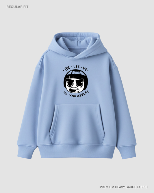 Believe in Yourself Rock Lee Unisex Winter Hoodie | Antherr Core Baby Blue