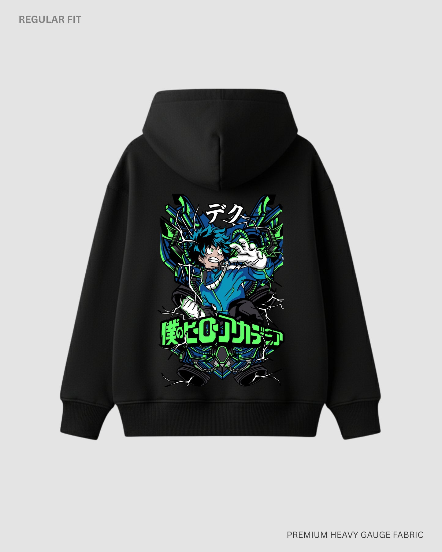 Deku Full Cowl Unisex Hoodie – My Hero Academia Anime BLACK