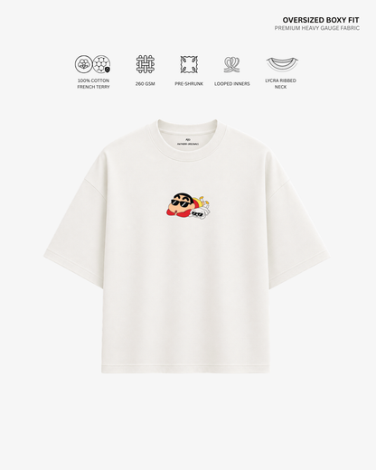 Shinchan Comic Chaos French Terry Oversized T-Shirt | Antherr Core