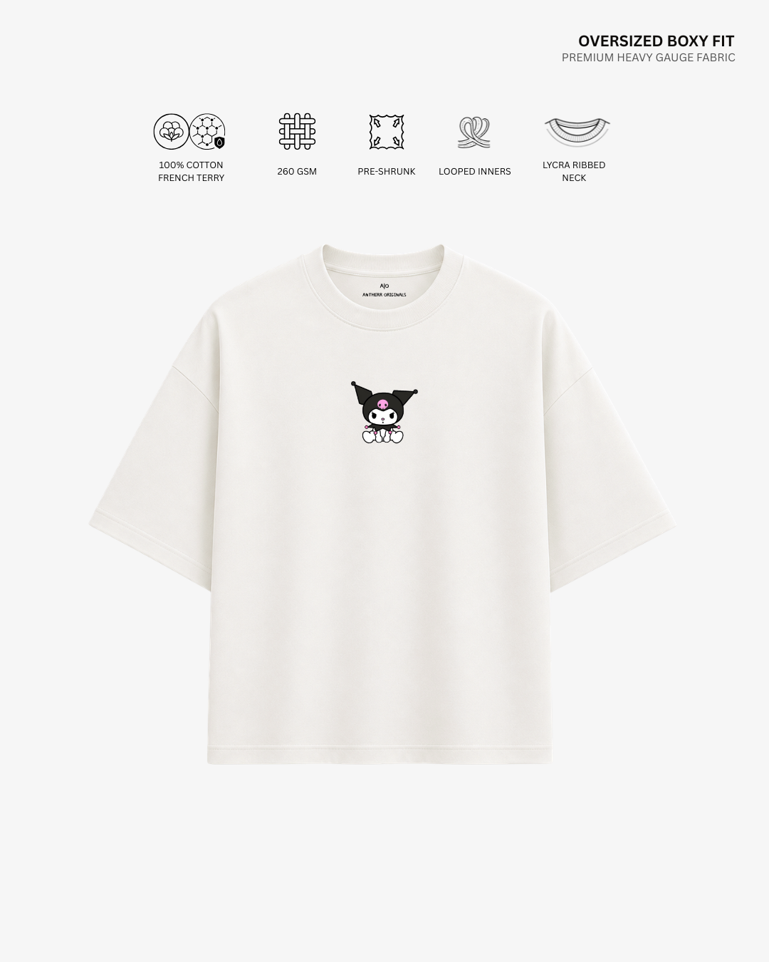 Kuromi French Terry Oversized T-Shirt | Antherr Core