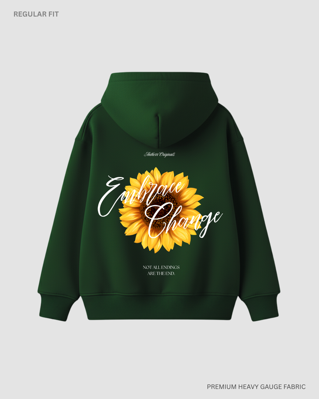 Embrace Change: Antherr Originals Unisex Winter Hoodies Bottle Green