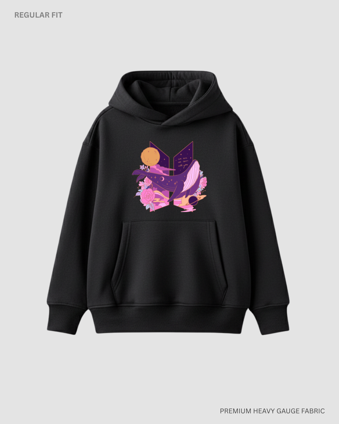 We are not seven with you Unisex Winter Hoodies BLACK