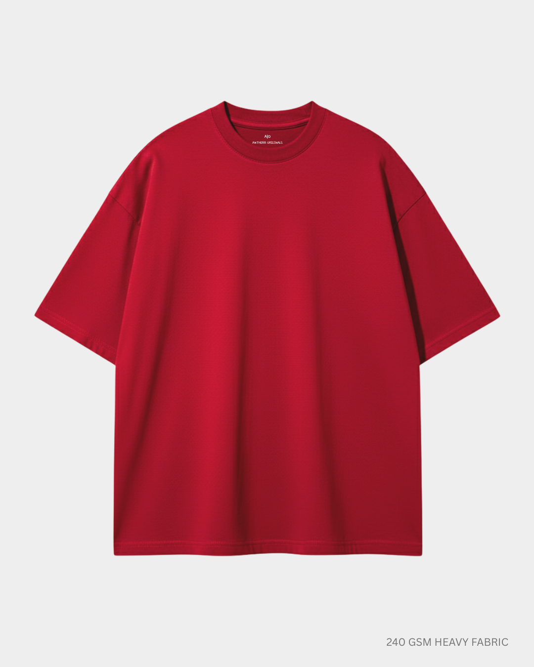 Basic Red Unisex Oversized T-Shirt | Antherr Originals RED Cotton 240 GSM