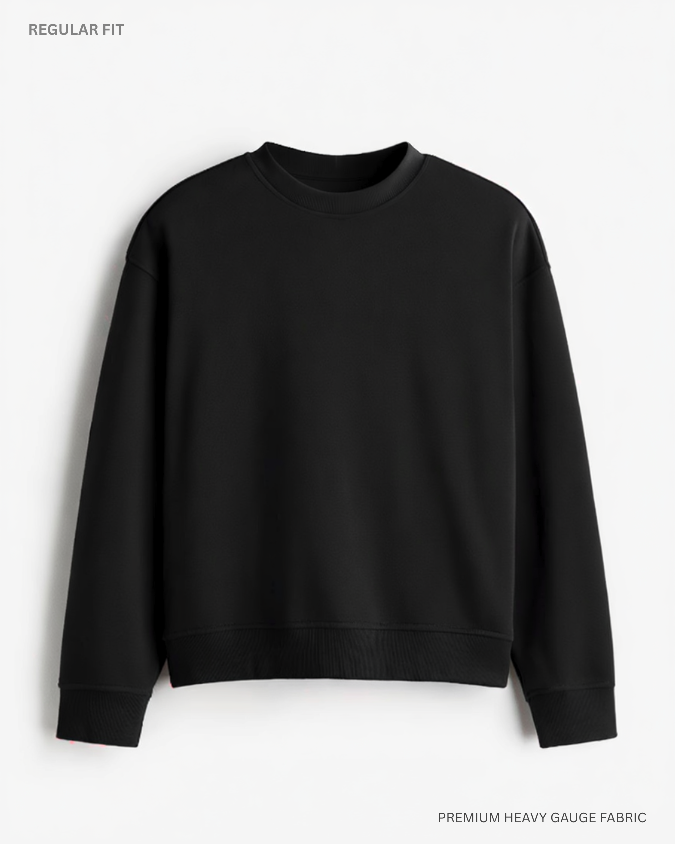 Basic Black Unisex Winter Sweatshirt | Regular Fit BLACK