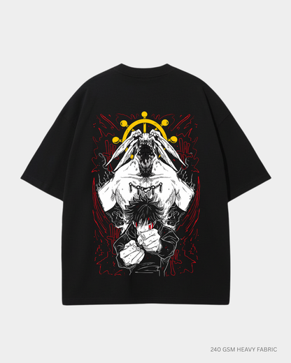 Megumi Mahoraga JJK Unisex Oversized T-Shirt | Antherr Core Black Cotton 240 GSM