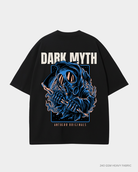 Dark Myth: Antherr Originals Oversized T-SHIRT BLACK 240 GSM