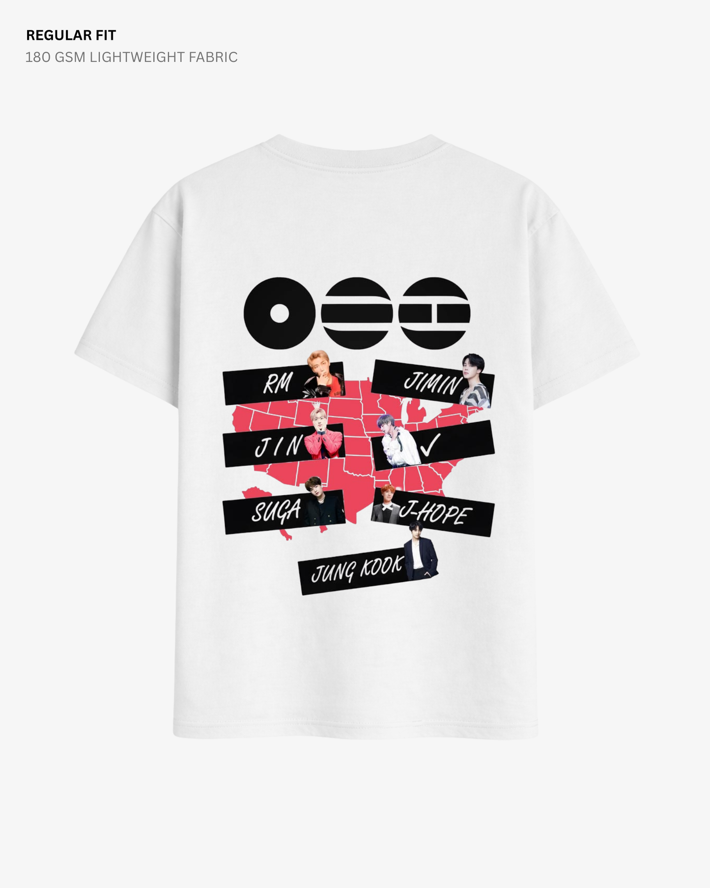 BTS World Tour ARIRANG Regular Fit T-Shirt | Antherr Core White Cotton 180 GSM