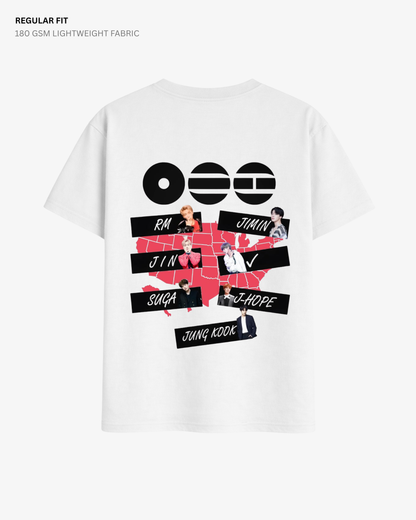 BTS World Tour ARIRANG Regular Fit T-Shirt | Antherr Core White Cotton 180 GSM