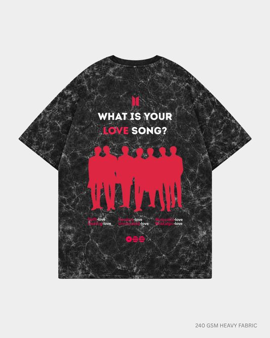 Arirang BTS Unisex Oversized T-Shirt | Antherr Core Acid Wash Black Cotton 240 GSM