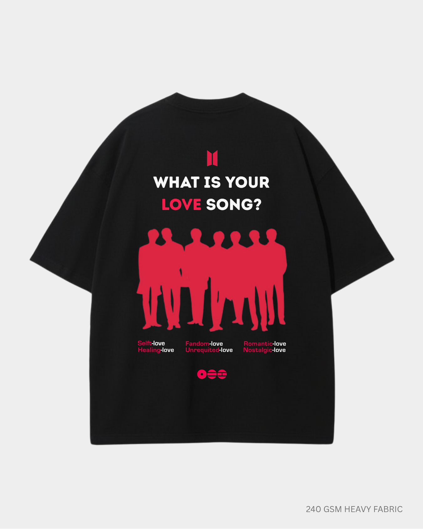 Arirang BTS Unisex Oversized T-Shirt | Antherr Core Black Cotton 240 GSM