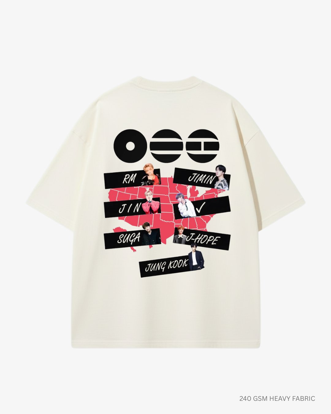 BTS Members Arirang Unisex Oversized T-Shirt | Antherr Core Off White Cotton 240 GSM