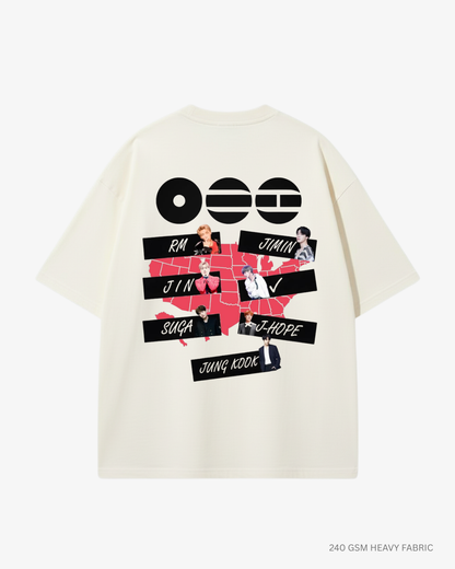 BTS Members Arirang Unisex Oversized T-Shirt | Antherr Core Off White Cotton 240 GSM
