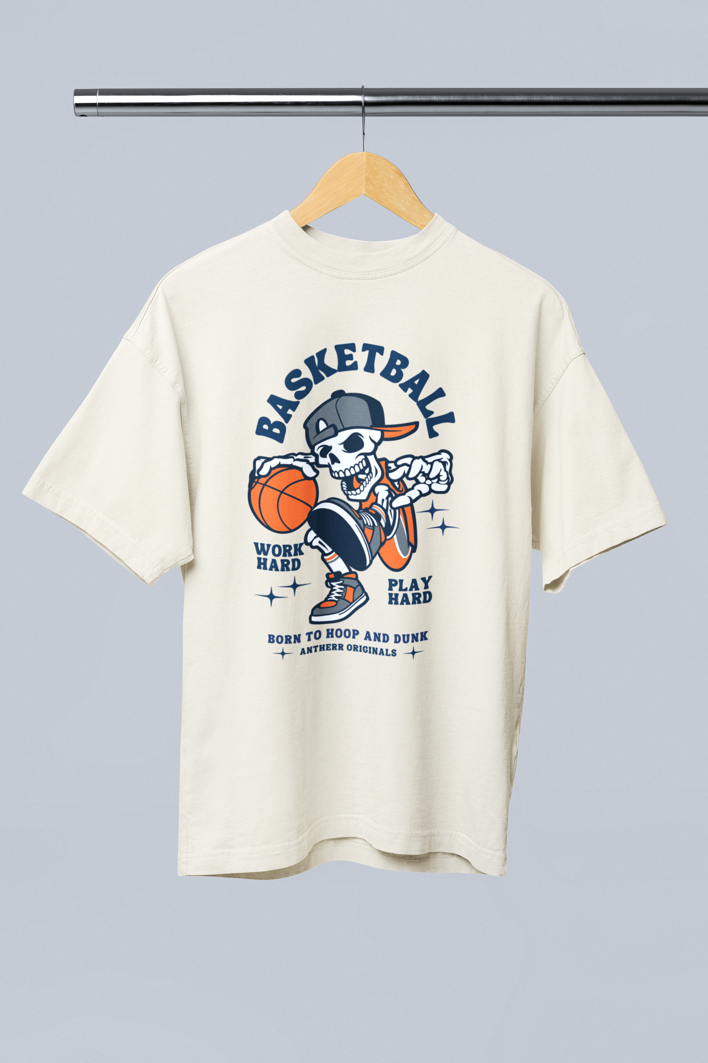 Basketball: Oversized T-Shirts| Antherr Originals Off-White 240 GSM