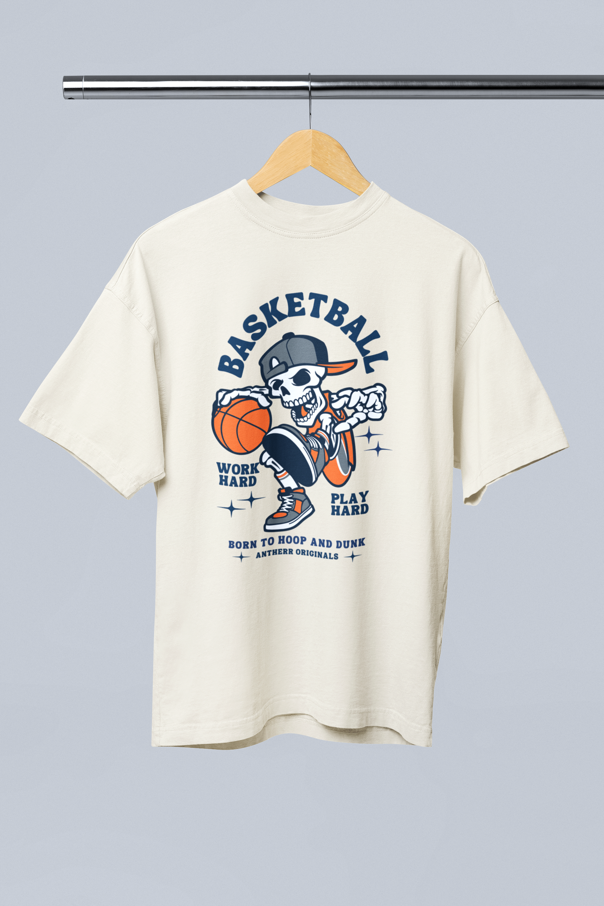 Basketball: Oversized T-Shirts| Antherr Originals Off-White 240 GSM