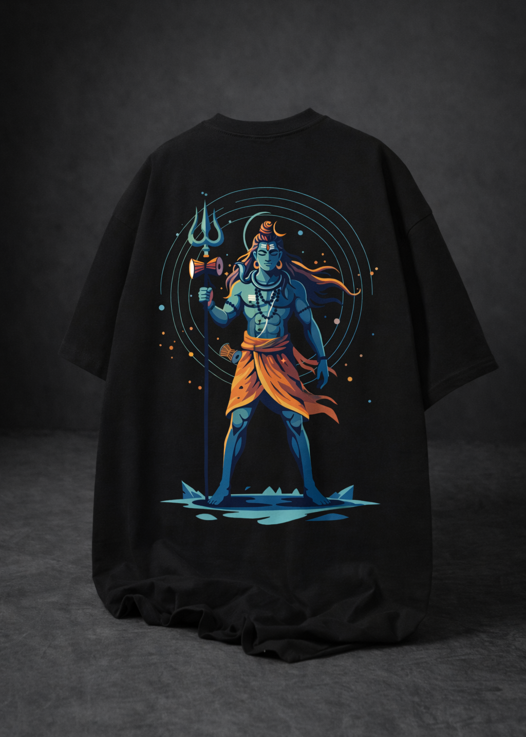 Lord Shiva Unisex Oversized T-Shirt | Antherr Originals BLACK Cotton 240 GSM