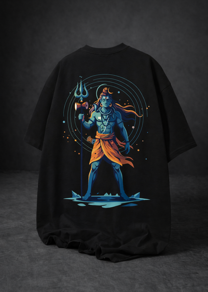 Lord Shiva Unisex Oversized T-Shirt | Antherr Originals BLACK Cotton 240 GSM