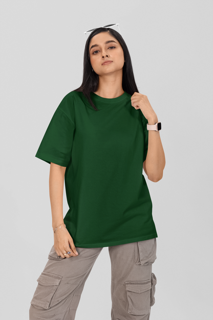 Basic Bottle Green Unisex Oversized T-Shirt | Antherr Originals