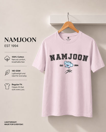 BTS Crew Unisex Regular Fit T-Shirt Namjoon Baby Pink