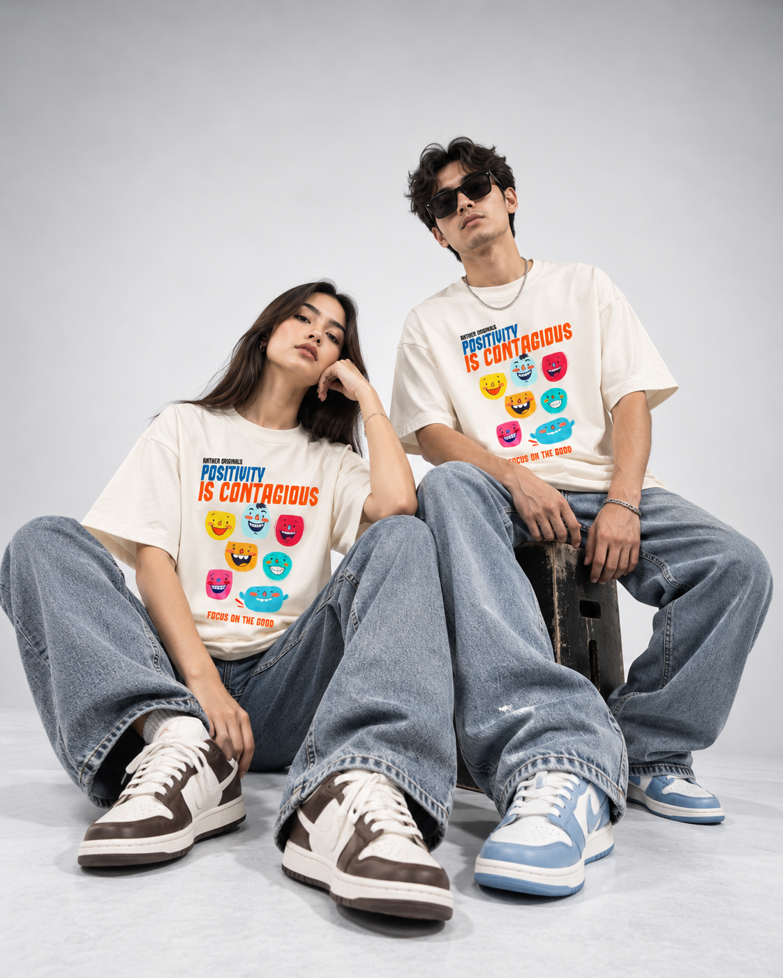 Positivity Is Contagious Unisex Oversized T-Shirts | Antherr Originals