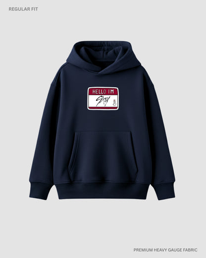 Hello I'm Stay Unisex Winter Hoodie NAVY BLUE