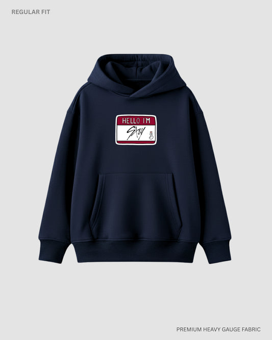 Hello I'm Stay Unisex Winter Hoodie NAVY BLUE