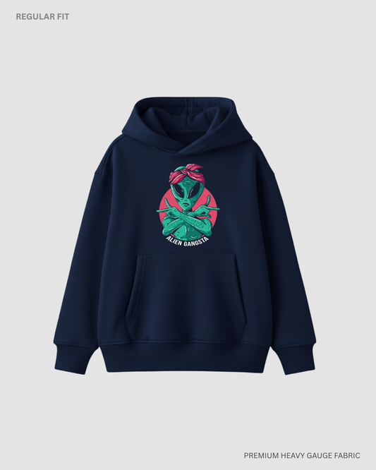 Alien Gangsta Alien & Space Unisex Winter Hoodies NAVY BLUE