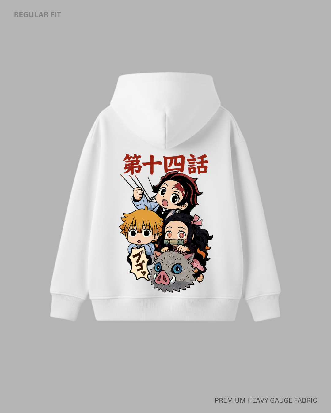 Demon Squad: Kimetsu no Yaiba: Anime Unisex Winter Hoodies WHITE