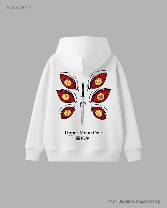Upper Moon One Kokushibo Anime Unisex Winter Hoodies WHITE
