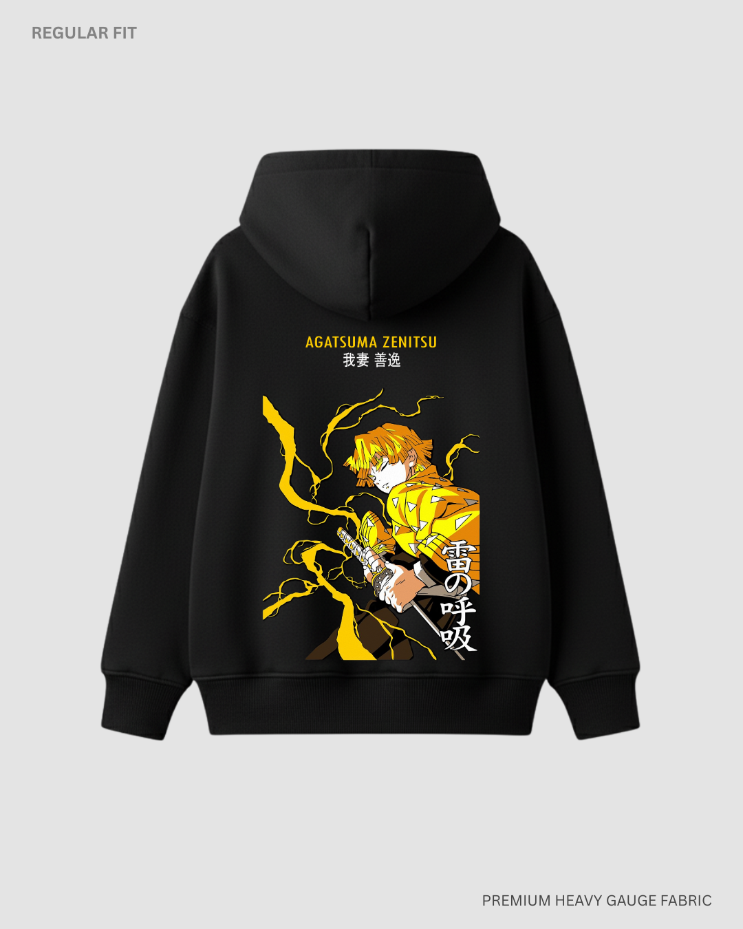 I Am Stronger When I Sleep: Zenitsu: Anime Unisex Winter Hoodies BLACK