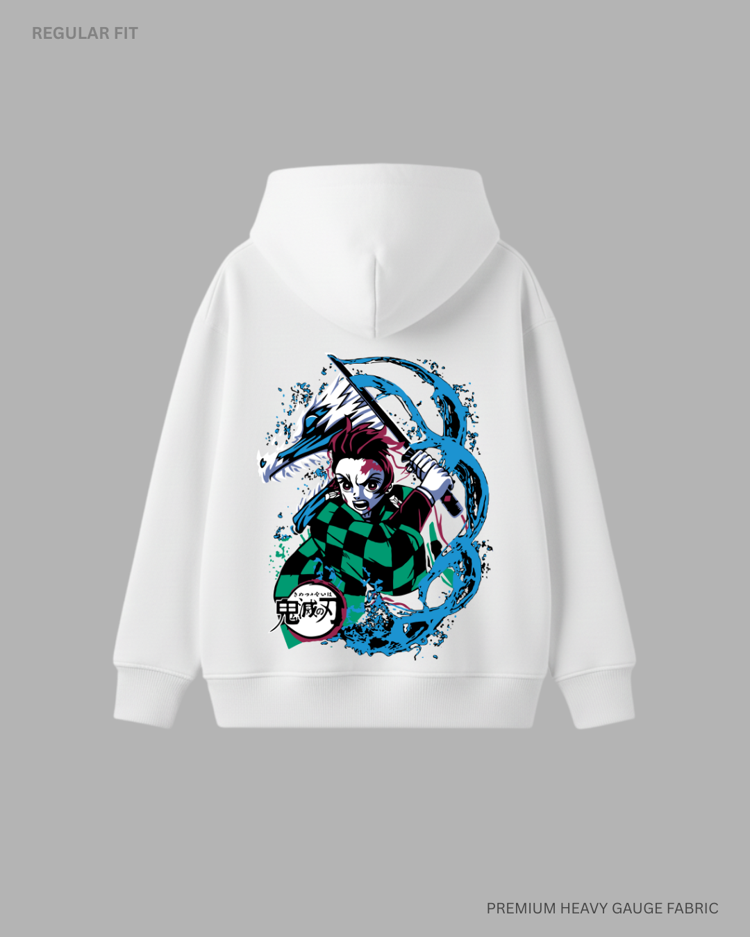 Tanjiro Kamado Water Breathing: Anime Unisex Winter Hoodies WHITE