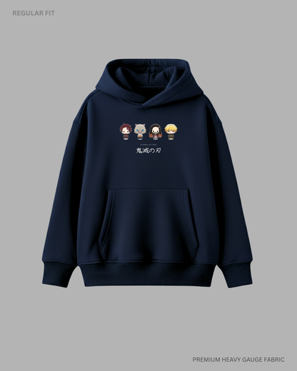 Chibi Demon Squad Anime Unisex Winter Hoodies NAVY BLUE