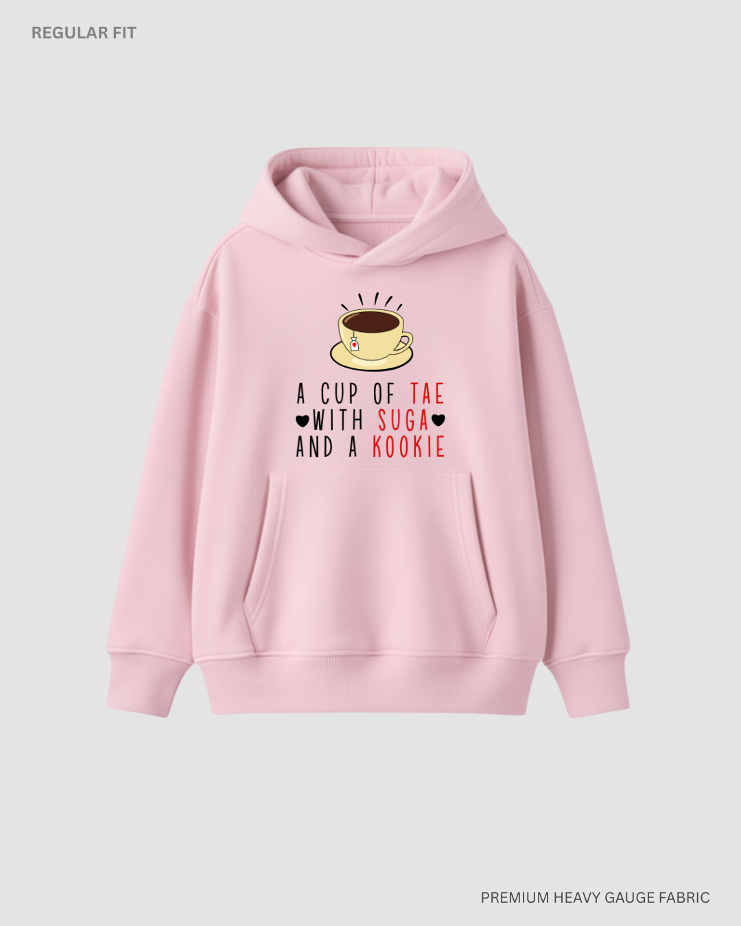 A Cup of Tae Unisex Winter Hoodies BABY PINK