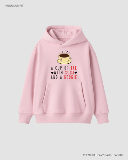 A Cup of Tae Unisex Winter Hoodies BABY PINK