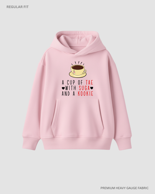 A Cup of Tae Unisex Winter Hoodies BABY PINK