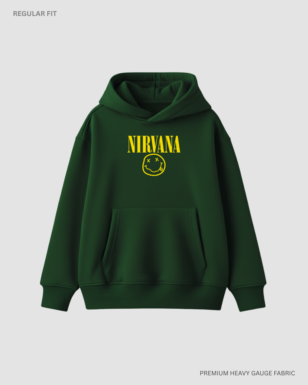 Nirvana Unisex Winter Hoodies Bottle Green