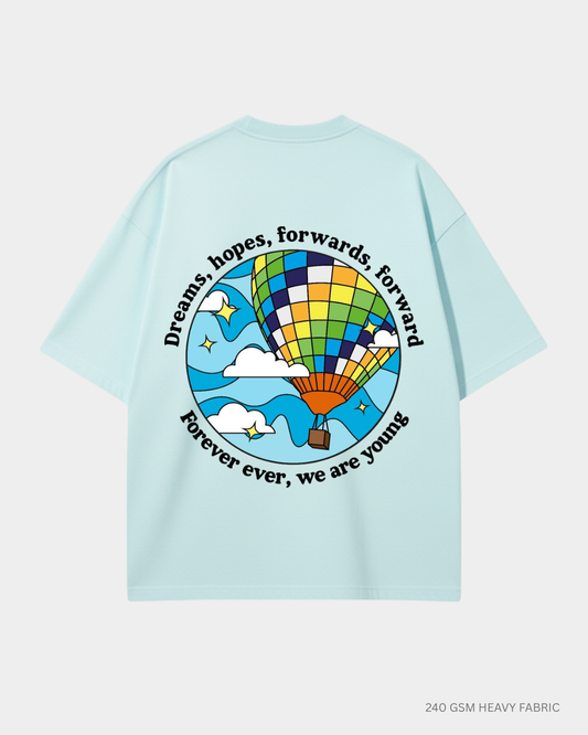 Forever Young Unisex Oversized T-Shirt | Antherr Core Mint Cotton 240 GSM