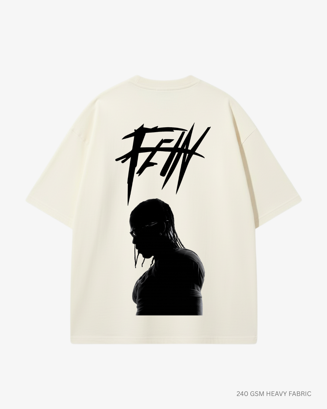 FEIN Travis Scott Unisex Oversized T-Shirt | Antherr Core OFF WHITE Cotton 240 GSM