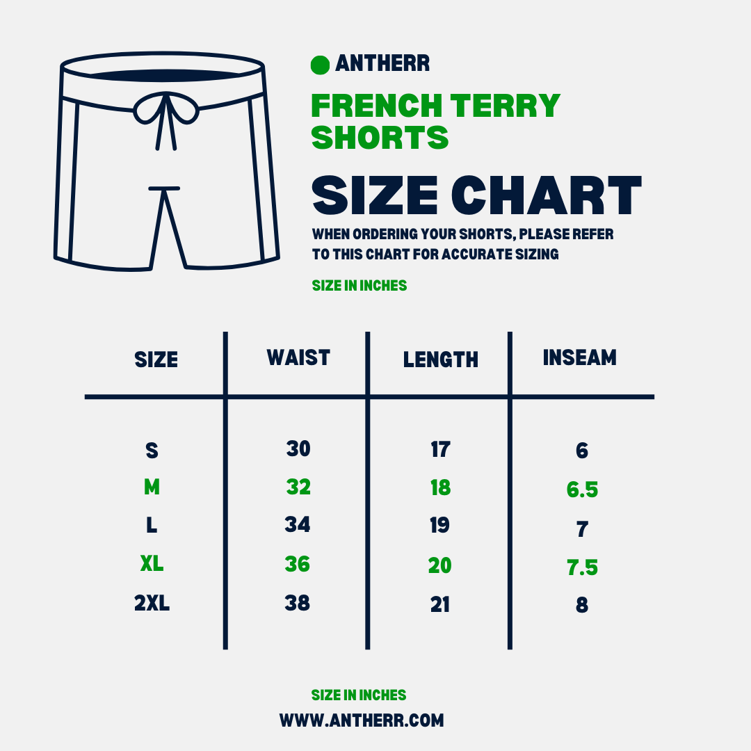 Black Unisex Everyday French Terry Shorts