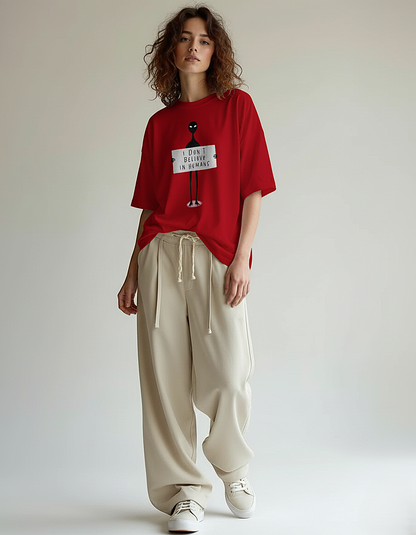 I Don't Believe in Humans Unisex Oversized T-Shirt | Antherr Core