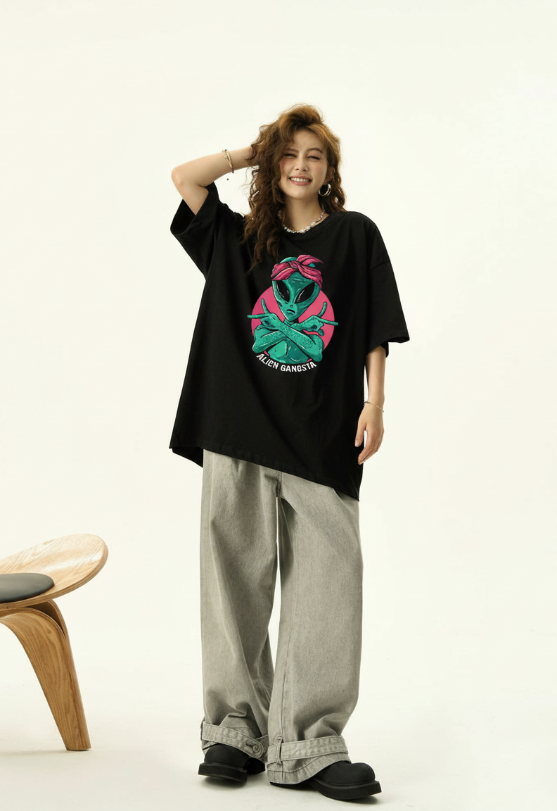 Alien Gangsta Unisex Oversized T-Shirt | Antherr Core
