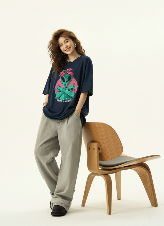 Alien Gangsta Unisex Oversized T-Shirt | Antherr Core
