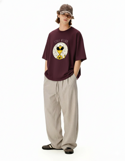 Stay Weird Alien Unisex Oversized T-Shirt | Antherr Core