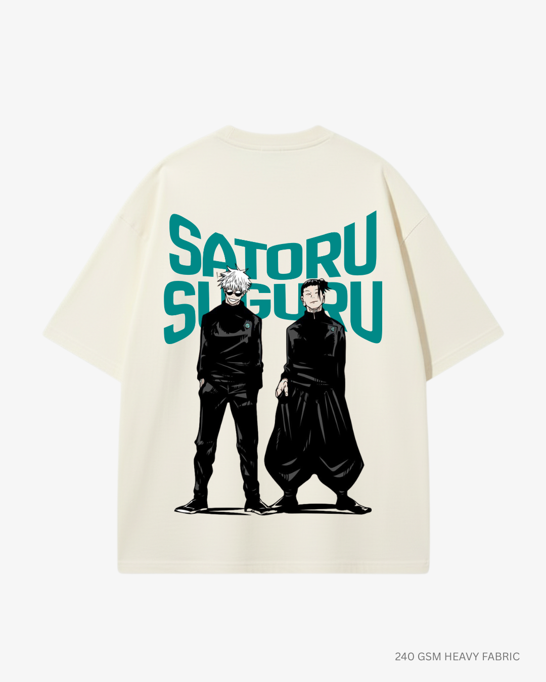 Satoru Suguru Anime Unisex Oversized T-Shirt | Antherr Core Off-White Cotton 240 GSM