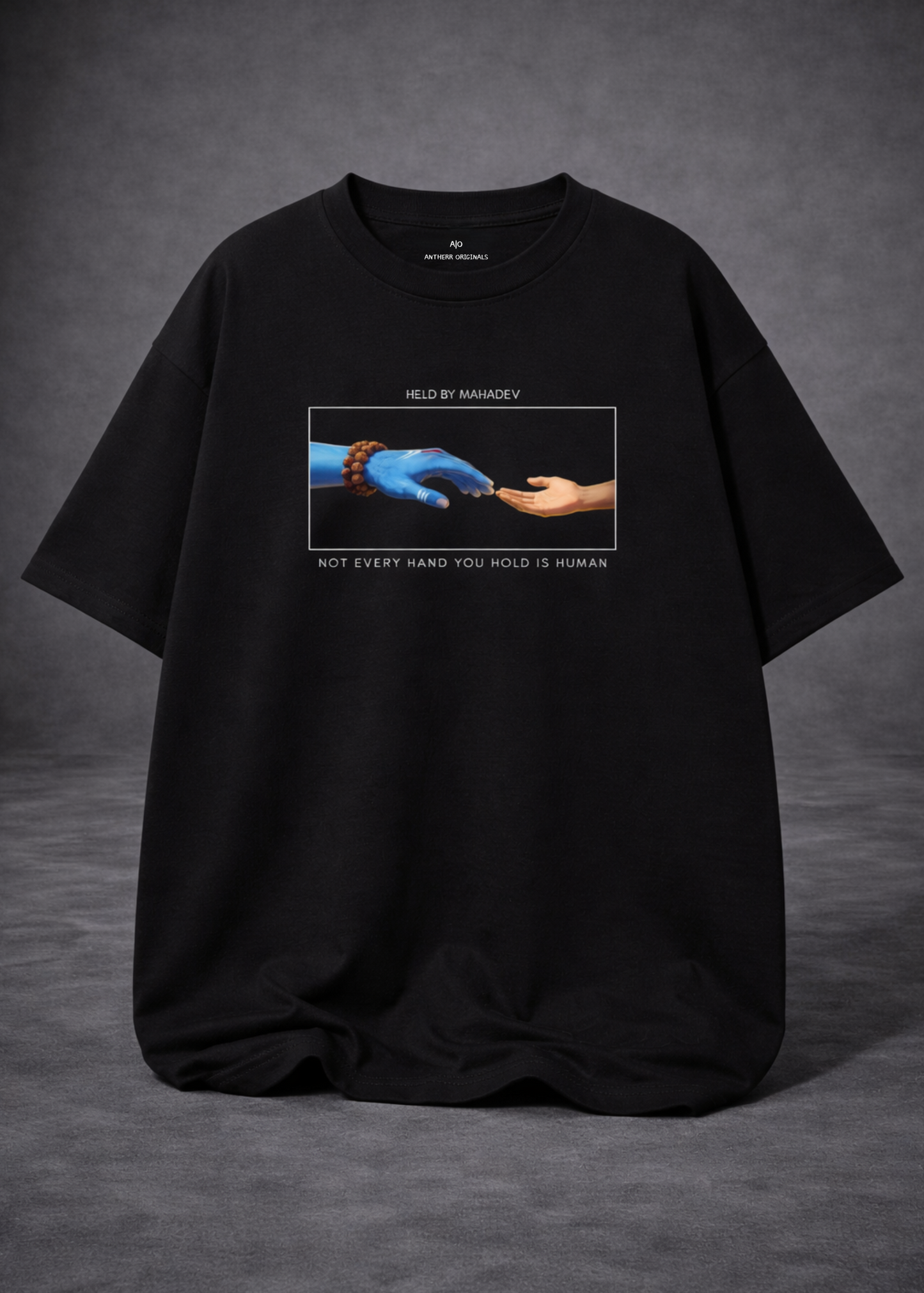 Held by Mahadev Unisex Oversized T-Shirt | Antherr Originals