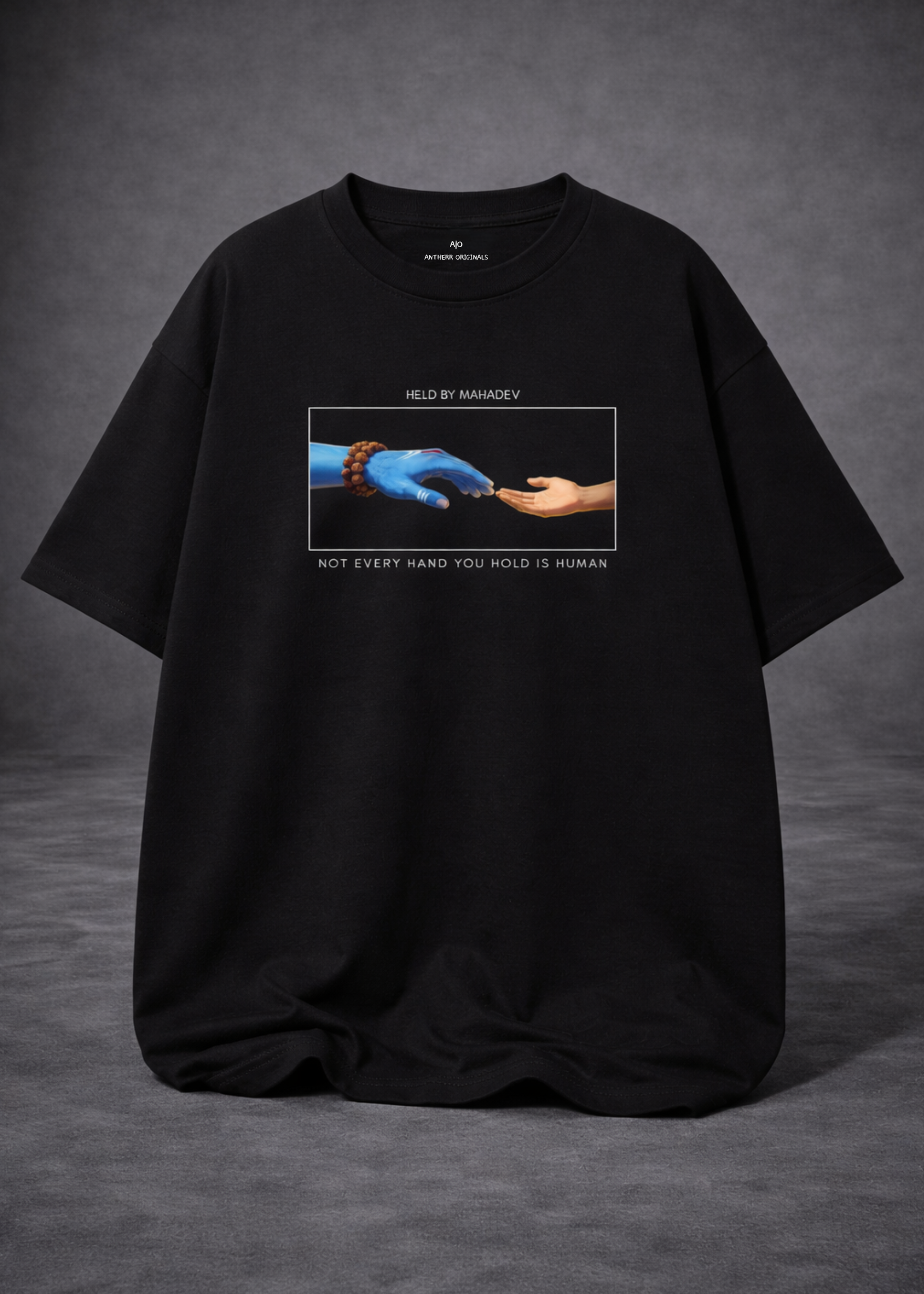 Held by Mahadev Unisex Oversized T-Shirt | Antherr Originals