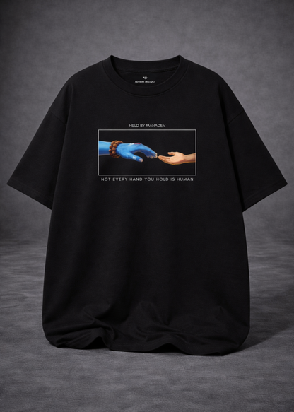 Held by Mahadev Unisex Oversized T-Shirt | Antherr Originals