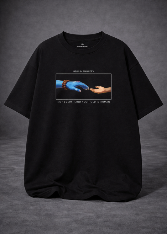 Held by Mahadev Unisex Oversized T-Shirt | Antherr Originals